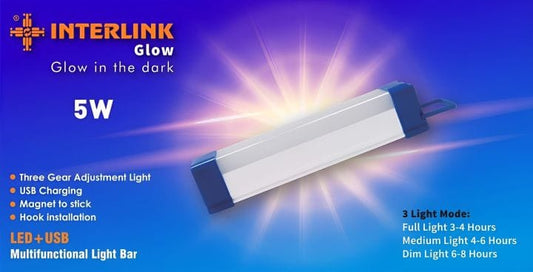 Interlink Glow LED Emergency Light Rechargeable USB
