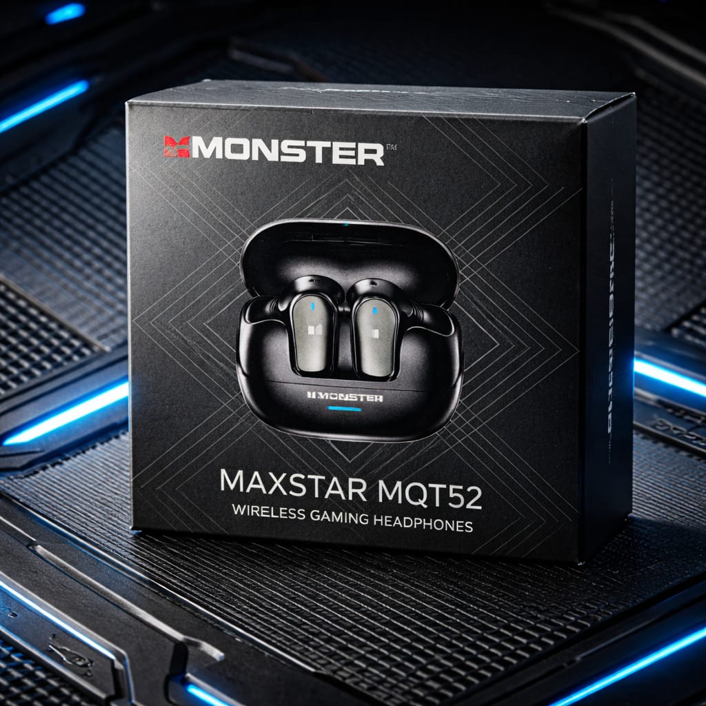 Monster MQT52 Wireless Bluetooth 5.4 Earphones Long Battery Life Gaming